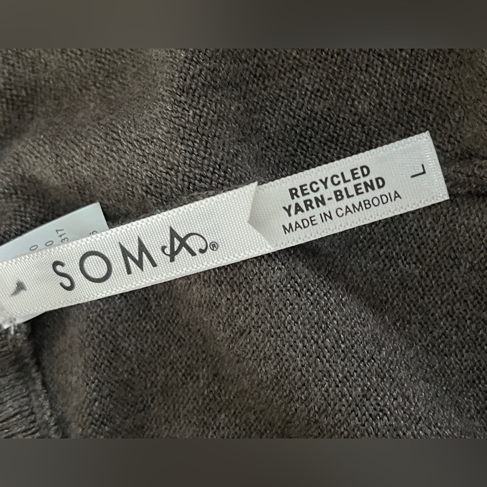 🆕 Soma Premier Knit Wide-Leg large sweater Pants in brown - Picture 9 of 10